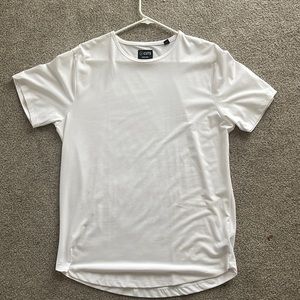 Brand New Cuts White Curve Hem T-Shirt